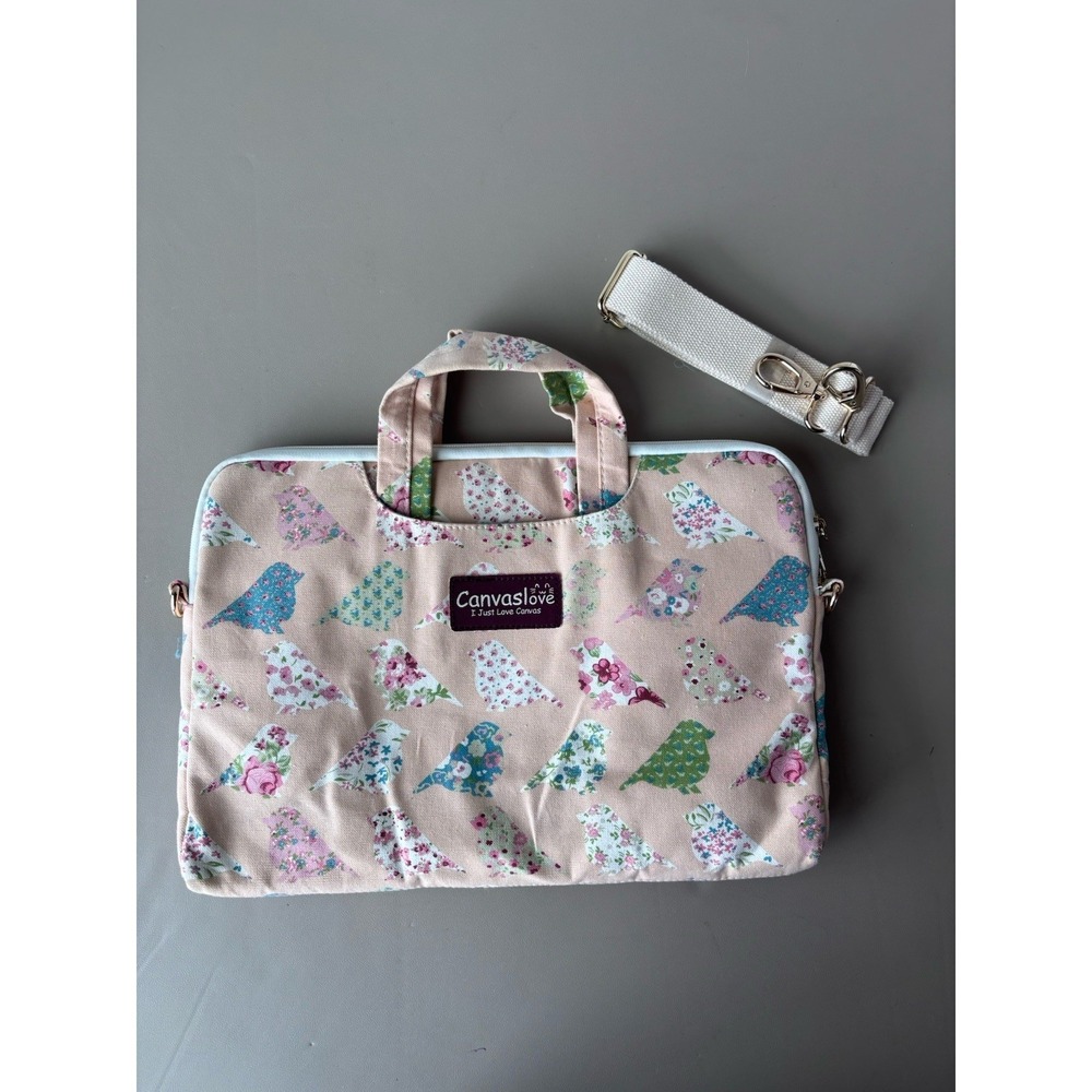 Canvaslove Bird Print‎ Laptop Tote Shoulder Messenger Bag Student Office Teacher